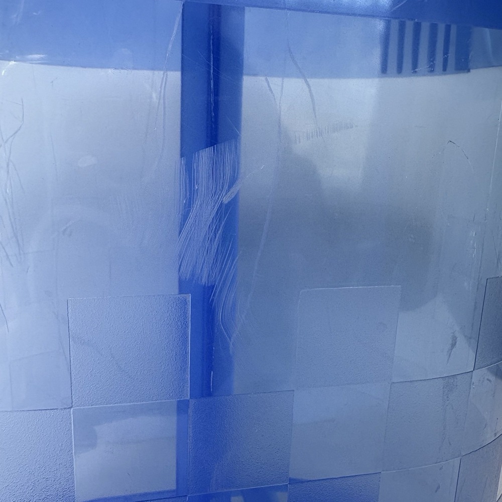 HTF Pampered Chef Blue Quick Stir Pitcher 1 Gallon Clear Checkerboard Design EUC - Picture 4 of 11